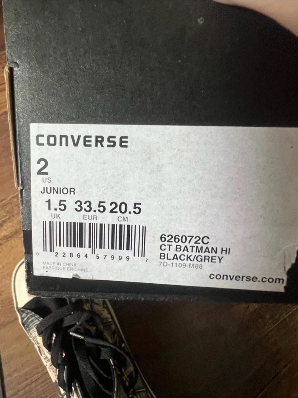 batman Converse Chuck Taylor High Top Sneakers - Black & White Graphic
